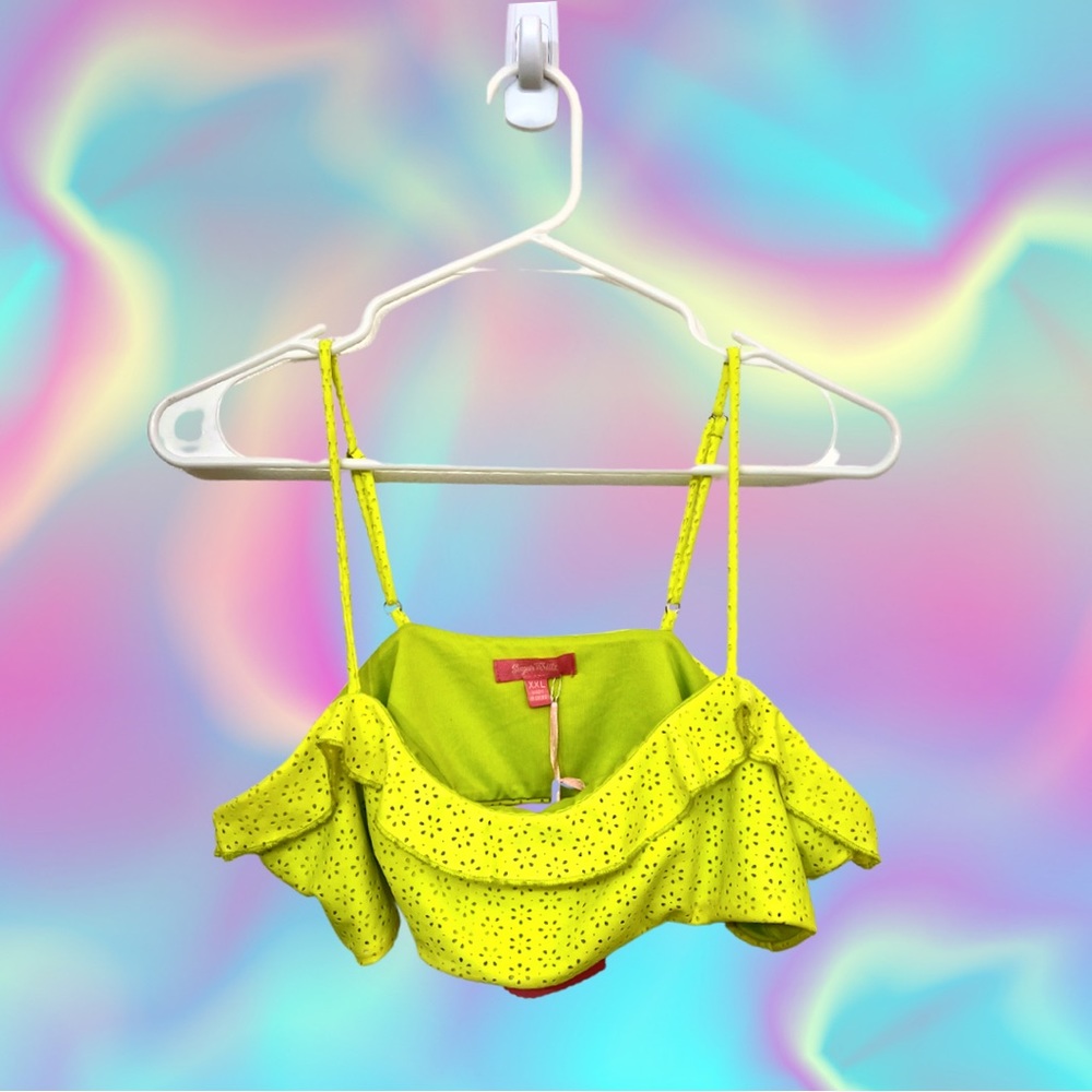 Dolls Kill Sugar Thrillz Bright Yellow Bikini Top